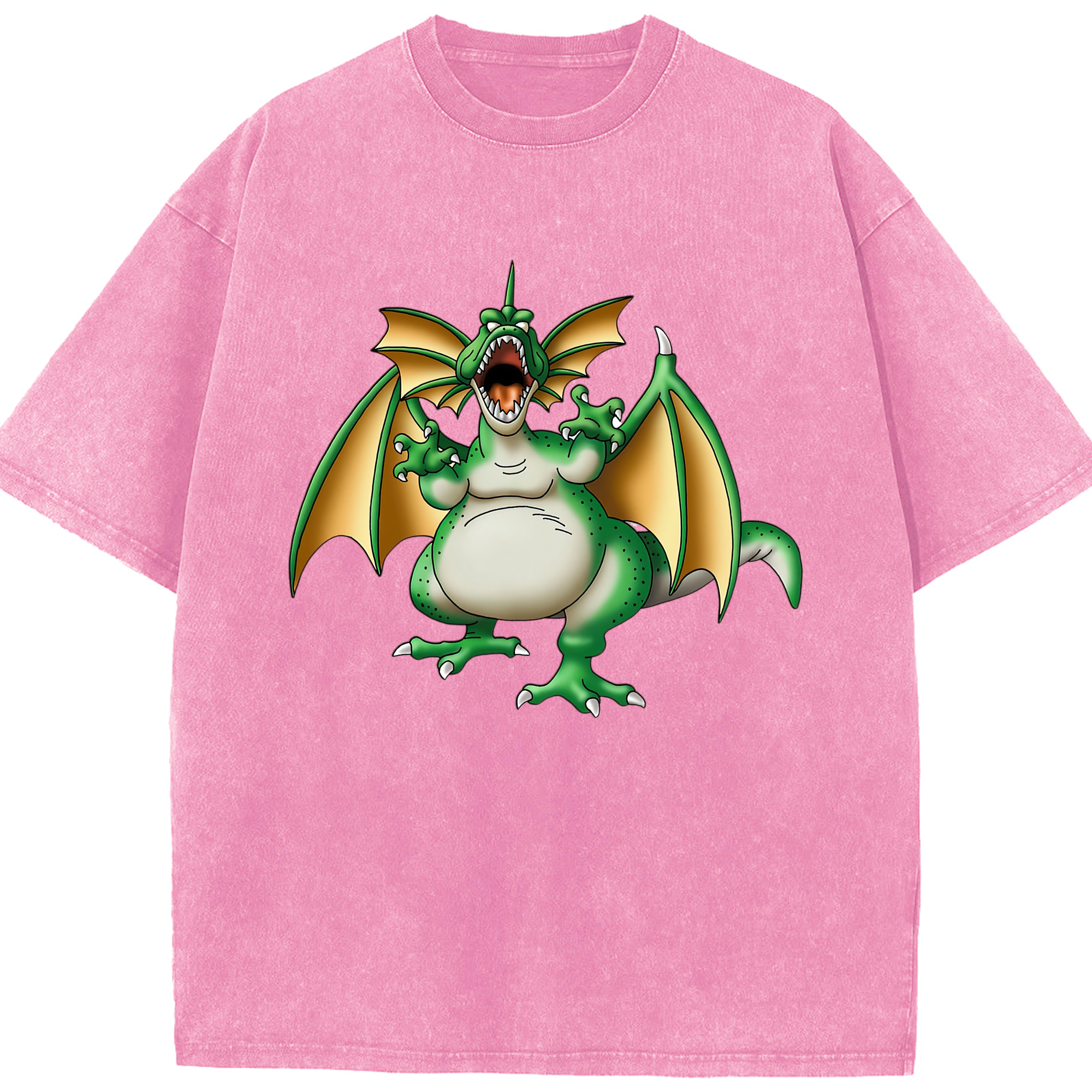 （画像用） ドラゴンクエスト Doragon Kuesuto Dragon Quest 綿100% ヴィンテージ風 半袖Tシャツ（フロントプリント）